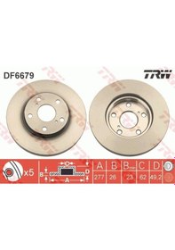 Resim Fren Dısk On Havalı - 277-5 - Toyota Aurıs 12/ Corolla 1.3-1.6 2013/ 4351202330 