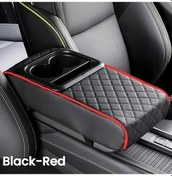 Resim Chuangyinshop Memory Foam Kolçak Yastığı Siyah Kırmızı Benzersiz Cep Ara Konsol Örtüsü Telefon Cep 