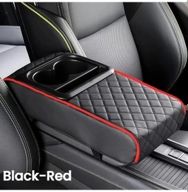 Resim Chuangyinshop Memory Foam Kolçak Yastığı Siyah Kırmızı Benzersiz Cep Ara Konsol Örtüsü Telefon Cep 