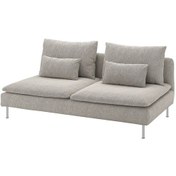 Resim 3'lü Kanepe, Viarp Bej-kahverengi, Kolçaksız 2Açık Ceviz 