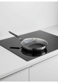 Resim Mehtap Chefline İndüksiyon Tabanlı Tava 30 Cm Cam Kapaklı Gri 