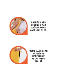 Resim Star Ayar Askılı Havlulu 4lü Mutfak Önlüğü Seti Eldiven Tutacak Sarı-siyah-siyah 