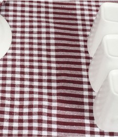 Resim Bordo Renkli Pöti Kare Kurulama Bezi, Beslenme Ve Servis Peçetesi 