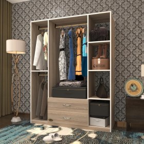 Resim Kenzlife giysi dolabı orhan 175*120*40 crd gardırop 2 çekmeceli 