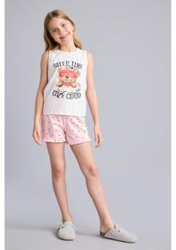 Resim Defacto Kolsuz Ayıcıklı Regular Fıt 2li Ecru Pijama Takımı Kız Çocuk H8112a826smer105 Ekru-er105 