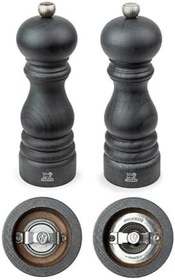 Resim PEUGEOT - Duo Paris Graphite - Karabiber Değirmeni + Tuz Değirmeni 18 cm - Klasik Ayar - PEFC Mühürlü Yükseltilmiş Ahşap - Fransız Üretimi - Renk Grafit 