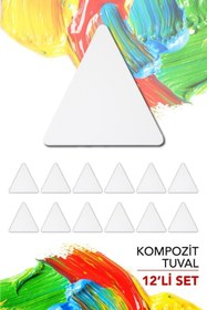 Resim Artebella 20 Cm Üçgen Pres Kompozit Tuval 12'li Set 