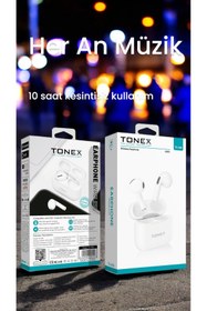 Resim tonex Tx-450 Tws Kablosuz Kulak Içi Bluetooth Kulaklık Beyaz 10 saat Kesintisiz Müzik 