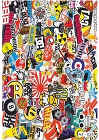 Resim A4 Sticker 024 Tek Paket Çoklu Sticker Çok Renkli 