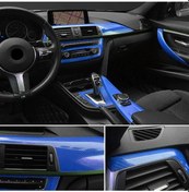 Resim 5d Karbon Fiber Folyo Mavi Ultra Parlak Hava Kanallı 100 Cm X 1 Metre 