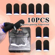 Resim 10 adet Oyun Parmak Kılıfları] 10 adet Karbon Fiber Oyun Parmak Kılıfları, Espor Baş Parmak Parmak Kotları, Terlemeyi Önleyici Kaymaz Mobil Oyun Denetleyicisi Parmak Koruyucuları, Ultra İnce Solunabilir İletken Parmak Korumaları için PUBG ve Oyun 