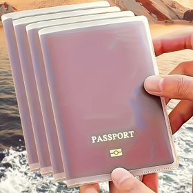 Resim 4 adet Dayanıklı Pasaport Tutucuları, Frosted Şeffaf Yüksek Kaliteli Belge Koruyucu, Çoklu Kart Yuvaları ile Erkeklerin Cilt Geçirmez Seyahat Aksesuarları - Şeffaf Minimalist Tasarım, Premium Malzeme 
