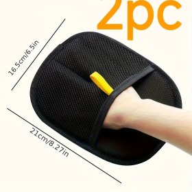 Resim 2 adet Pet Statik Saç Giderme Eldiveni Çift Taraflı Fırça Giderici Yapışkan Saç Aracı Kedi Saç Eldivenleri, Kedi Saçından Kaldırmanızı Kolaylaştıran Rahat Bakım 