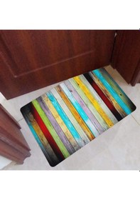 Resim Esnature Rustik Ahşap Renkli Kapı Önü Paspası 45x70 Cm Çok Renkli 