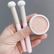 Resim Pembe Kapatıcı Fırçası Yuvarlak Başlı Sünger Kapatıcı Makyaj Fırçası Siyah Nokta Kapatıcı Fırçası Tek Beyaz Lifli Saç Makyaj Fırçası 