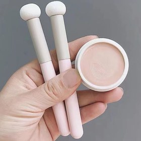 Resim Pembe Kapatıcı Fırçası Yuvarlak Başlı Sünger Kapatıcı Makyaj Fırçası Siyah Nokta Kapatıcı Fırçası Tek Beyaz Lifli Saç Makyaj Fırçası 