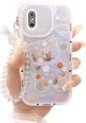 Resim Kawaii Telefon Kılıfı iphone XS MAX için Sevimli Oyuncak Ayı Bilek Kayışı Bilezik Anahtarlık ve Estetik Çiçek Aşk Kalp Charm Çiçek Oldukça Güzel Sevimli i Telefon Kılıfları Kız Kadınlar için Tasarım - 