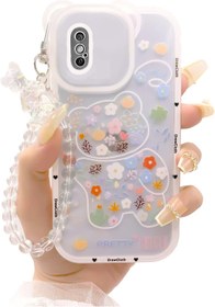 Resim Kawaii Telefon Kılıfı iphone XS MAX için Sevimli Oyuncak Ayı Bilek Kayışı Bilezik Anahtarlık ve Estetik Çiçek Aşk Kalp Charm Çiçek Oldukça Güzel Sevimli i Telefon Kılıfları Kız Kadınlar için Tasarım - 