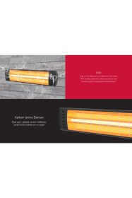 Resim Dysis DH-7452 Art Plus Karbon Serisi IP65 Suya-Toza Dayanıklı 2300 W Siyah İç/Dış Mekan Isıtıcı 
