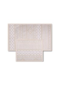 Resim Marina Doğal Pamuklu 2'li Banyo Paspas Seti 60x100+50x60 Cm - Beyaz Beyaz 