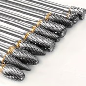 Resim 10 Adet Karbür Döner Törpü, Tungsten Çelik. Metal, Plastik ve Yapay Yeşim Taşın Parlatma, Oyma ve Zımparalama İçin Uygun Çok Şekilli Matkap Uçları Seti 