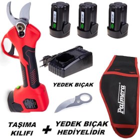 Resim Palmera F21 Budama Makası Akülü 25mm+3 Akülü+Taşıma Kılıfı+Yedek Bıçak 