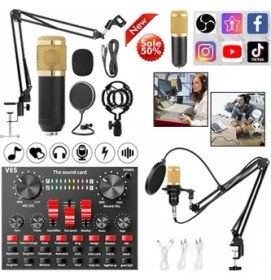 Resim Platoon Profosyonel Canlı Yayın Seti Canlı Yayın Mikrofon Ses Mixeri 