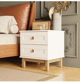 Resim 3780 Desa 2 Çekmeceli Mdf Profil Ayaklı Komodin Beyaz - Sepet 