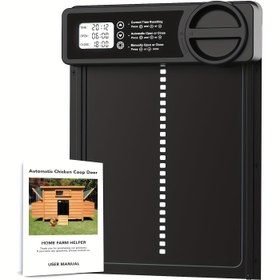 Resim Otomatik Tavuk Kümesi Kapısı, LCD Ekran, Zamanlayıcı, Anti-Sıkıştırma, Pil ile Çalışır, Dayanıklı Alüminyum, Kolay Kurulum, Elektrikli, Paslanmaz Çelik Malzeme ile, Chicke için 
