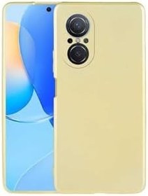 Resim Gpack Huawei Nova 9 SE ile Uyumlu Kılıf, Mat Kamera Korumalı, Soft Premier Silikon, Nano Glass, Gold 