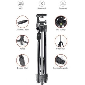 Resim 8810 Profesyonel 360 Derece Çok Amaçlı 1.2m Tripod Kamera Tripod Standart 