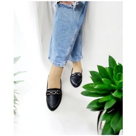 Resim Kadın Günlük Ve Ofis İçi Kullanım Kzincir Babet Ayakkabı Siyah 