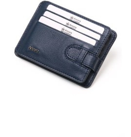 Resim Ancora Leather Hakiki Deri-minimal Tasarım Kartlık-26205-kişiye Özel İsim Baskılı Lacivert 