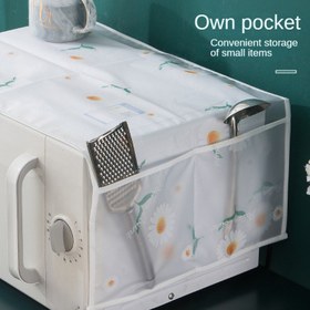 Resim 1 adet Toz Kapağı Mikrodalga Kapak Buzdolabı Toz Kapağı Evrensel Fırın Kapağı İskandinav Yağ geçirmez Güzellik Buzdolabı Çamaşır Makinesi Kumaş Kapak Bezi Kapak Havlu 