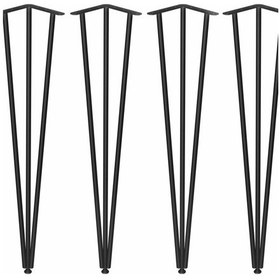 Resim Tel Masa Ayakları 4 Adet 70 Cm Firkete Ayak - Masa Ayakları - Tek Ebat Siyah 