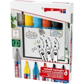 Resim Hakay Kokusuz Flipchart Markör Seti 6'lı, Yeniden Doldurulabilir 