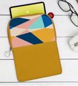 Resim Bk Gift Gift Modern Art Tasarımlı Taşınabilir Koruyucu Tablet Kılıfı & Organizer Çanta - Sarı-2 