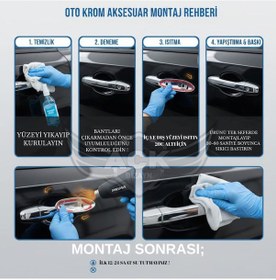 Resim Volkswagen Caddy 2004-2014 Araca Özel Krom Cam Çıtası + Krom Kapı Kol 2'li Set 