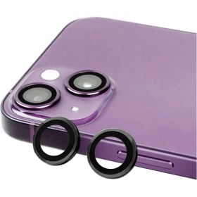 Resim Smcase Apple iPhone 14 Plus Kamera Lens Koruyucu Metal Tekli CL07 Siyah 