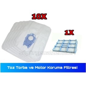 Resim Bosch Bsg 82515 Toz Torbası 10 Adet + 1 Adet Motor Filtresi 