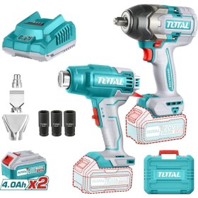 Resim Total Li-Ion Akülü Somun Sıkma ve Sıcak Hava Tabancası Seti TOSLI240489E 