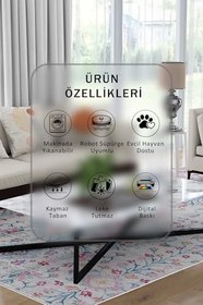 Resim Monnhein Yıkanabilir Halı ve Yolluk - Kaymaz Tabanlı Salon Halısı, Mutfak Halısı, Modern Dijital Baskı Tasarım(0130) 