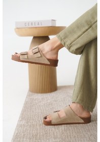 Resim Daxtors Arizona Günlük Ortopedik Unisex Tokalı Terlik Bej 