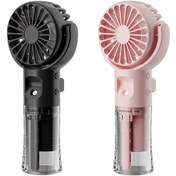 Resim Mini El Tipi Taşınabilir Vantilatör Usb Şarjlı Su Nemlendirici 2'li Set 