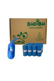 Resim Hype Store Budibu Kedi Köpek Kaka Poşeti Evcil Hayn Dışkı Kaka Torbası Taşıma Kapsülü ve 12 Rulo 180 Poşet Mavi 