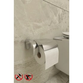 Resim Alper Banyo Krom F1 Model Paslanmaz Kapaklı Tuvalet Kağıtlığı, 5 Yıl Garanti 