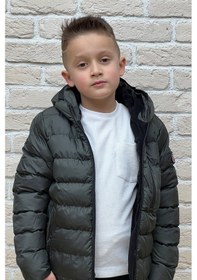 Resim Pique Erkek Çocuk Kapşonlu Mont Ivanboy Haki 