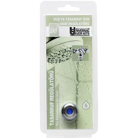 Resim Universal Duş Debi Regülatörü - 6 Litre/Dakika Akışlı (Spiral Hortumlu Duşlarda) 