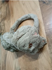Resim Blotch Soğuktan Koruyan Kışlık Kulaküstü Tavşan Figürlü Pofuduk Kahverengi Sevimli Pelüş Çocuk Kulaklık 