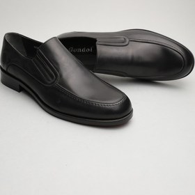 Resim Gondol Erkek Hakiki Deri Klasik Siyah 42 Ttx.162 